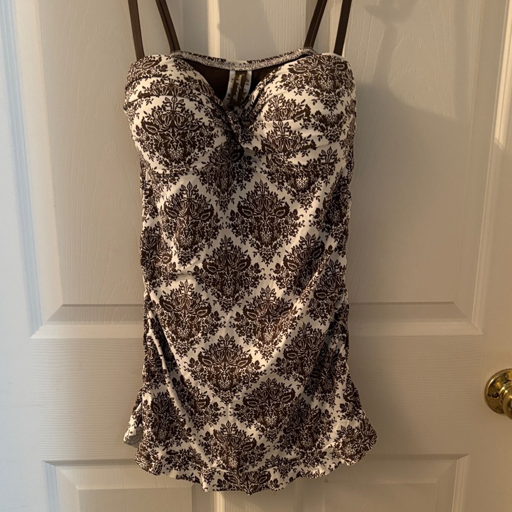 Tommy Bahama Brown and White Patterned One Piece